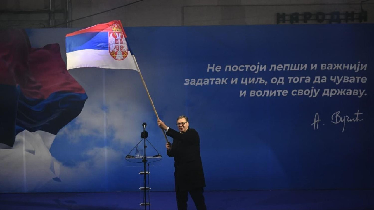 Aleksandar Vučić na mitingu vladajuće Srpske napredne stranke u Jagodini