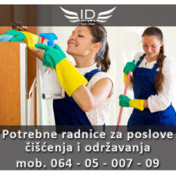 Potrebne radnice za poslove čišćenja i održavanja 60.000-100.000 – POSAO