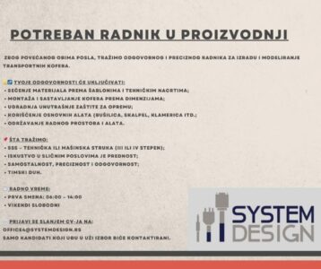 RADNIK NA IZRADI I MODELIRANJU TRANSPORTNIH KOFERA