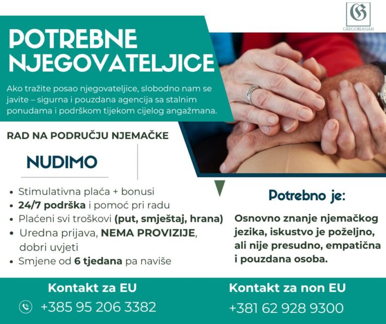 Posao njegovateljice u Njemačkoj