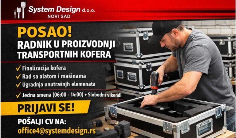 Operater na finalizaciji transportnih kofera