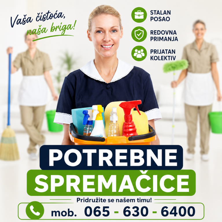 Potrebne spremačice 60 – 85.000