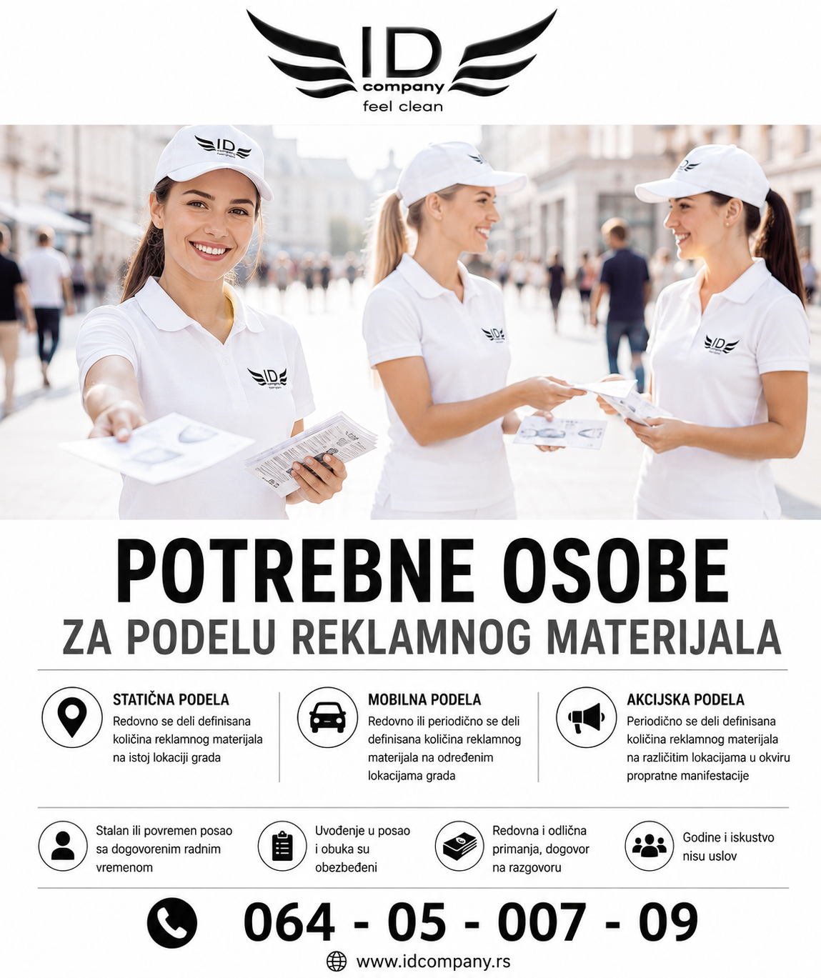 Potrebne osobe za podelu reklamnog materijala