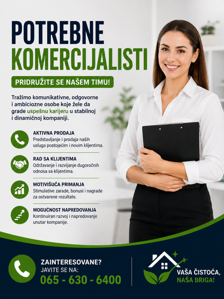 Potrebne radnice za poziciju komercijaliste
