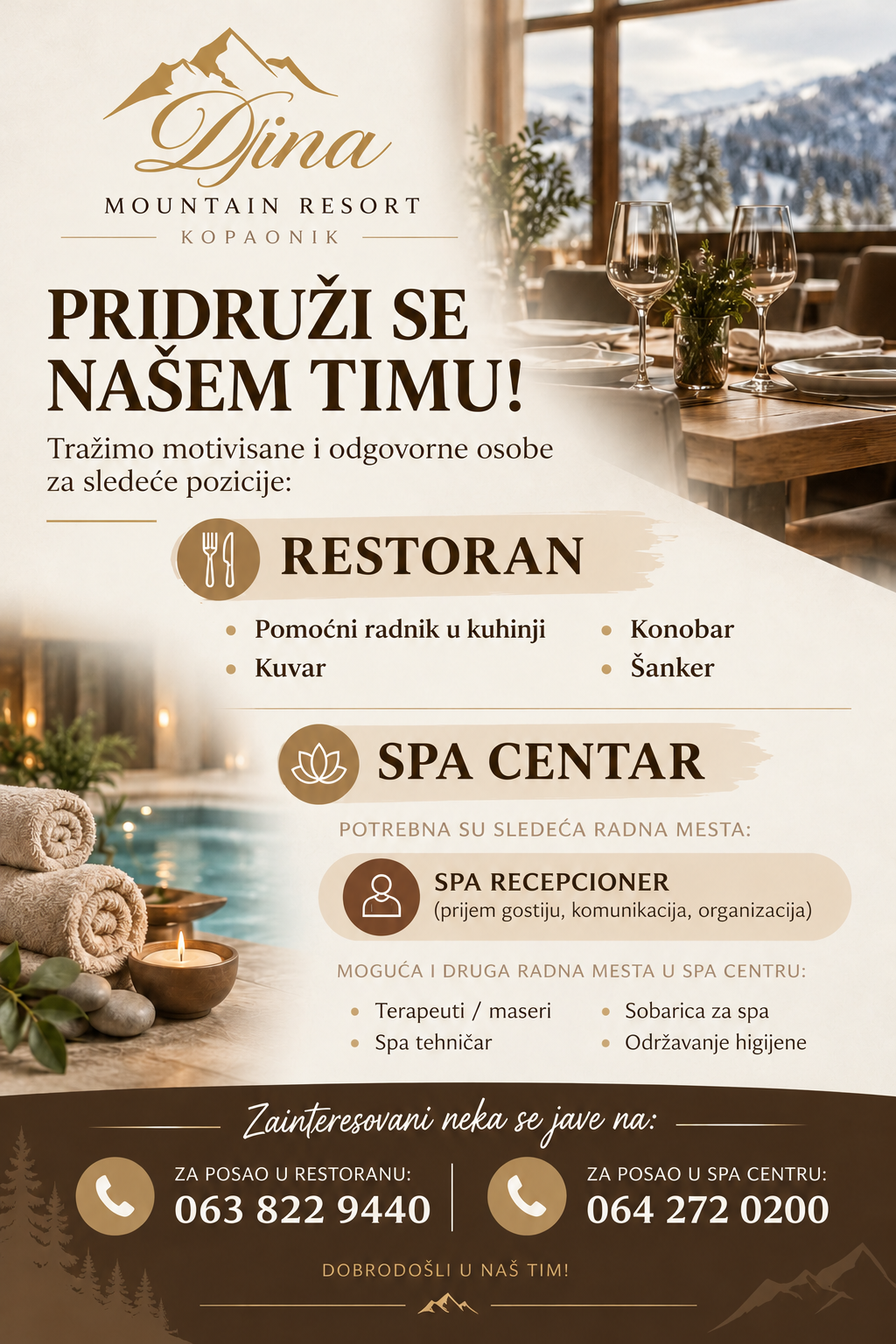 Djina Mountain Resort Kopaonik zapošljava
